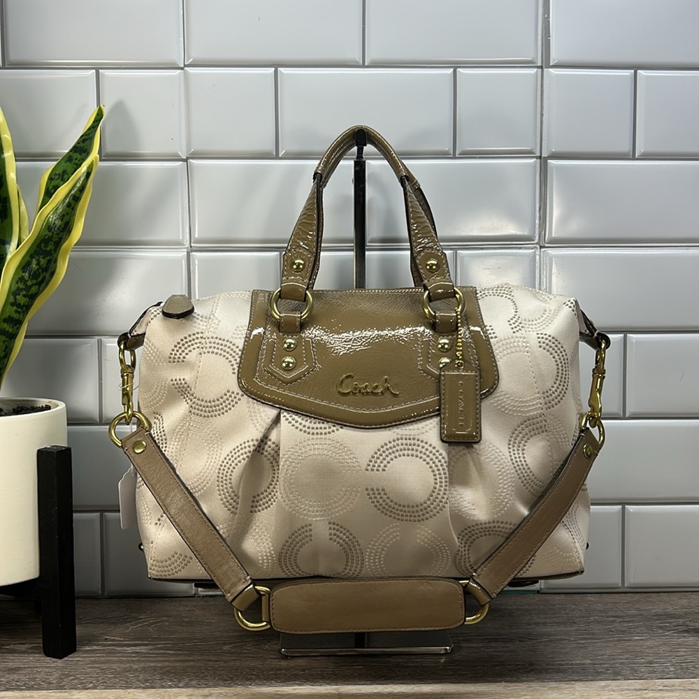 Coach Beige and Brown Satchel
